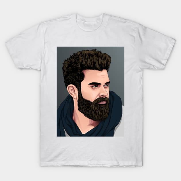 Bearded man T-Shirt by DG vectors